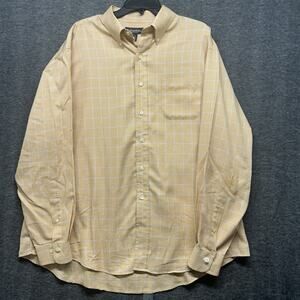 Brooks Brothers Shirt Mens 2XL XXL Orange‎ Plaid Button Down Made In USA (photo)
